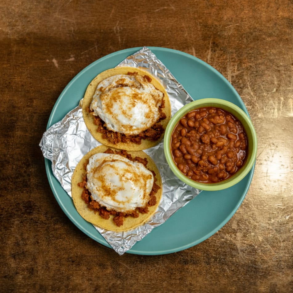 Huevos & Chorizo Tacos.